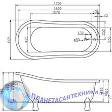 Ванна акриловая отдельностоящая BELBAGNO BB04