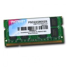 Модуль памяти для ноутбука SO-DIMM DDR2, 2ГБ, PC2-6400, 800МГц, Patriot PSD22G8002S