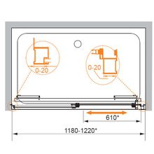 Душевая дверь в нишу CEZARES LUX-SOFT-BF-1 LUX-SOFT-W-BF-1-130-C-Cr-IV