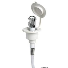 Osculati Push-button shower white finish PVC hose 4 m Flat mounting, 15.242.01