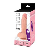 Телесный реалистичный вибратор REAL Dual Layer - 21,5 см. (161319)