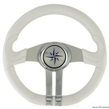 Osculati Baltic white steering wheel silver chrome spokes, 45.158.31