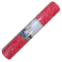 Коврик для йоги 173х61х0,3 см (красный с принтом цветы) H10209-3