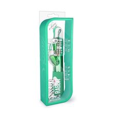 Зелёный вибромассажер с клиторальной стимуляцией Emerald G Rabbit - 26 см. (78287)