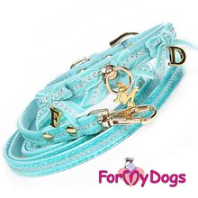 Ошейник ForMyDogs с узором, голубой FMDN13009-2013 B