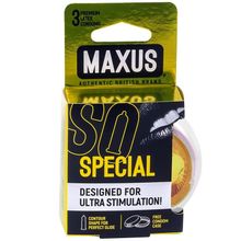Презервативы с точками и рёбрами в пластиковом кейсе MAXUS Special - 3 шт. (219452)