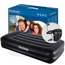 Односпальный надувной матрас Bestway 67381 Premium Air Bed with Sidewinder + насос (191х97х46см)