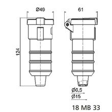 Bals Розетка кабельная Schuko Bals 7409 250 В 16 А 3 полюса IP54 синяя