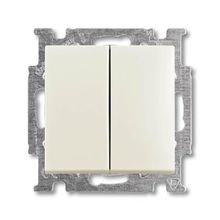 ABB Выключатель двухклавишный ABB Basic55 10A 250V chalet-белый 2CKA001012A2187 ID - 243329