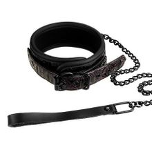 Фиолетово-чёрный ошейник с поводком BLAZE COLLAR AND LEASH PURPLE фиолетовый с черным