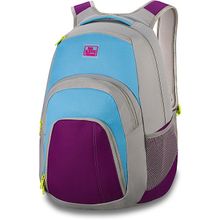 Женский яркий стильный молодежный городской рюкзак Dakine Campus 33L Tubular Tub серый с голубым и фиолетовым