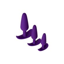 Набор из 3 фиолетовых анальных втулок A-toys Фиолетовый