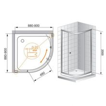 Душевой уголок Cezares Anima R1 (90x90) прозрачное стекло с покрытием