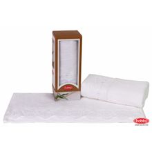 Махровое полотенце в коробке 50x90 "ALMEDA", белое, 60% Бамбук, 40% Хлопок