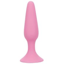 Розовая анальная пробка BEAUTIFUL BEHIND SILICONE BUTT PLUG - 11,4 см. Розовый