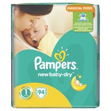 Pampers New Baby-Dry 2-5 кг 1 размер 94 шт