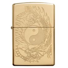 Зажигалка золотистая Zippo Classic с покрытием High Polish Brass