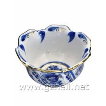 Розетка для варенья "Морской бриз" в золоте. Гжельский фарфор. арт. 1157