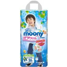 Одноразовые трусики «Moony» 13-25 кг (26 шт)для мальчиков