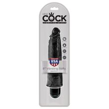 Pipedream Чёрный вибратор-реалистик 8  Vibrating Stiffy - 24,8 см.