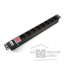 Gembird MAX19-EH8-0 Блок 8 евророзеток с защитой для 19". C14. MAX-19. 16A. 1U.