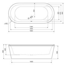 Cezares Акриловая ванна Metauro Central 180x80