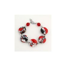 Браслет из муранского стекла, арт.LacPOABot2_redblack