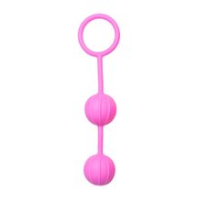 Easy toys Розовые вагинальные шарики с ребрышками Roze Love Balls (розовый)