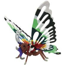 3D пазл Бабочка деревянный (конструктор-раскраска в комплекте с красками)