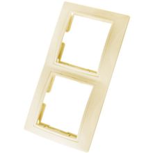 ТАЙМЫР SQ1814-0126 рамка 2-х местная горизонтальная IP20 слоновая кость   ТАЙМЫР SQ1814-0126 рамка 2-х постовая горизонтальная IP20 слоновая кость