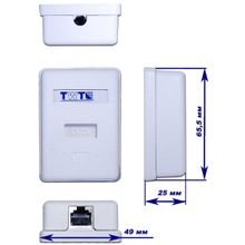 TWT-SM1-45 S-WH Настенная розетка, 1 порт RJ-45 категории 5е, STP, белая