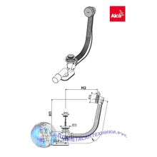 Слив-перелив AlcaPlast A55K-80  хром полуавтомат подключение под гайку