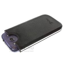 Кожаный чехол VIP BOX с металлической каймой для Samsung Galaxy S3 черный