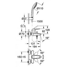 Смеситель Grohe Eurodisc Cosmopolitan 33395002 для ванны с душем