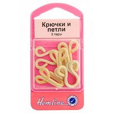 Hemline Крючки и петли, бежевые, 3 пары