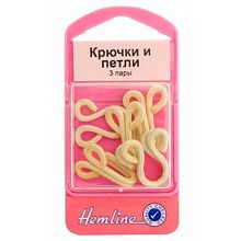 Hemline Крючки и петли, бежевые, 3 пары