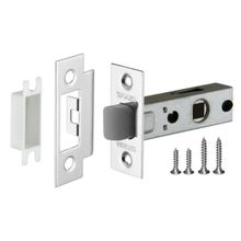 Защелка дверная межкомнатная Fuaro Plastic P12-45-25 CP хром с пластиковым язычком