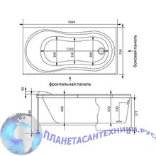 Акриловая ванна Aquanet Corsica 170x75