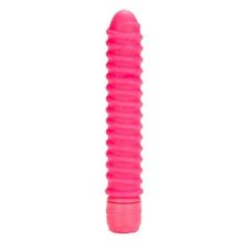 California Exotic Novelties Розовый вибратор со спиралевидным рельефом Sorority Screw - 12,75 см.