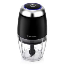 Измельчитель Brayer BR1400, 400 Вт, пластик, 250 мл, стальной нож, фильтр-крышка, черный
