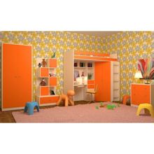 РВ-мебель Модульная детская Астра, дуб молочный   оранжевый
