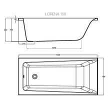 Акриловая ванна Cersanit LORENA 150 WP-LORENA*150-W 150х70