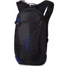 Черный вело рюкзак с синими акцентами для мужчин Dakine Womens Drafter Pack 12L Dots с поясным ремнем и гидратором 3 л