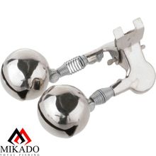 Сигнализатор поклёвки двойной бубенчик Mikado с прищепкой AMR02-1197-22