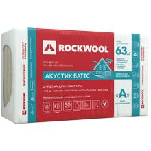 РОКВУЛ Акустик Баттс шумоизоляция 1000х600х100мм (5шт=3м2=0,3м3)   ROCKWOOL Акустик Баттс каменная вата 1000х600х100мм (3м2=0,3м3) (упак. 5шт.)