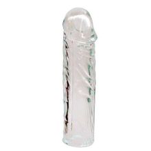 Закрытая прозрачная насадка-фаллос Crystal sleeve - 16 см. (прозрачный)