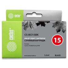 Картридж струйный Cactus CS-BCI15BK черный для Canon BJ-I70 (5.2мл)