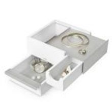 Umbra Шкатулка для украшений stowit mini белая-никель арт. 1005314-670