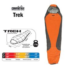 Спальник Comfortika Trek R 220x75x45 см с подголовником +5C -15C