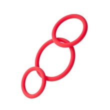 Набор из 3 красных эрекционных колец различного диаметра (95617)